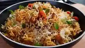 Aromatic Vegetable Biryani, a signature dish at Sawali Pure Veg, the best hotel in Dighi Pune